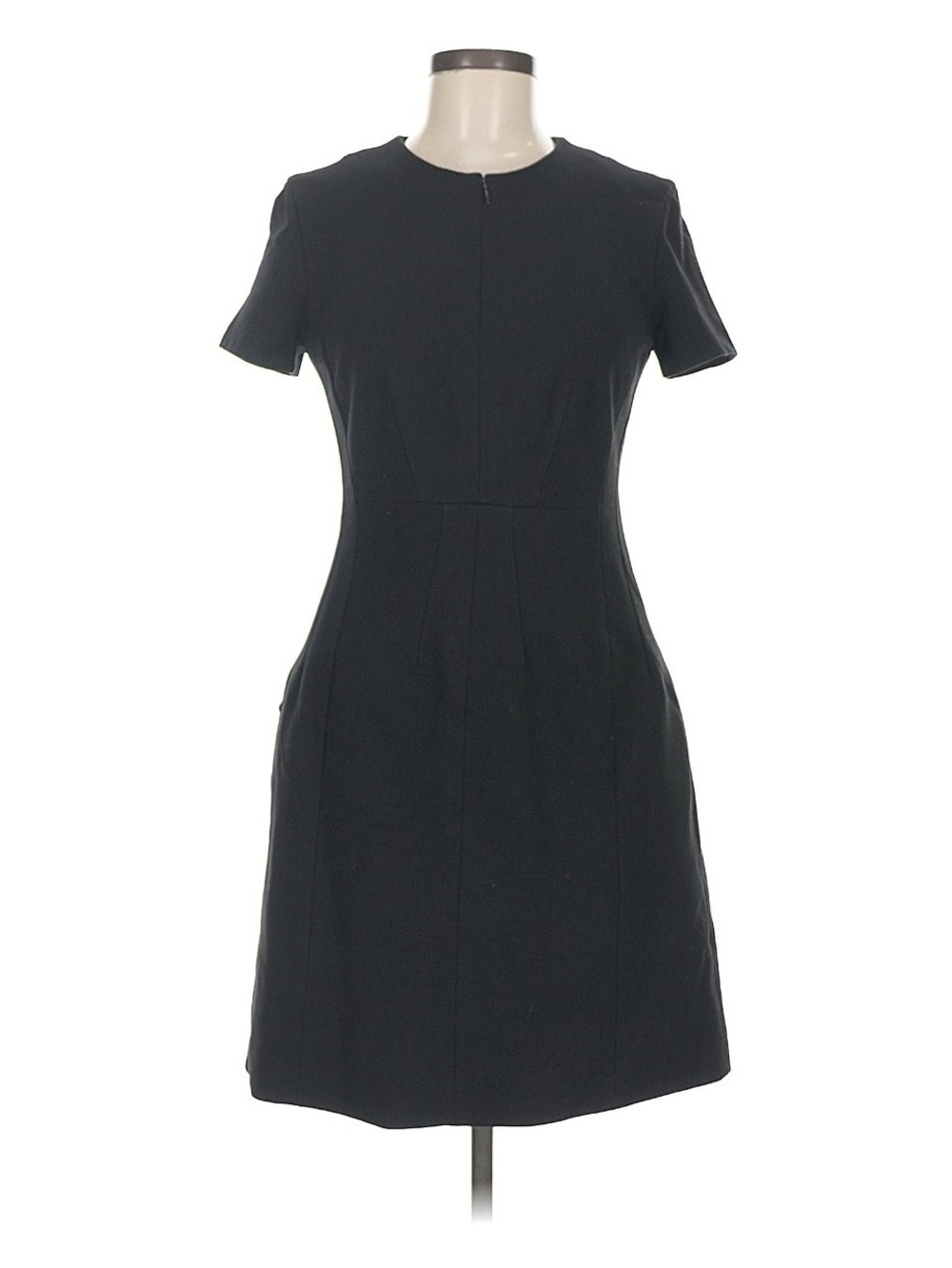 Diane Von Furstenberg Classic Black Short-Sleeve Sheath Dress size 6